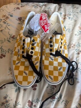 Vans Kids Checkerboard Sneakers - Yellow & White